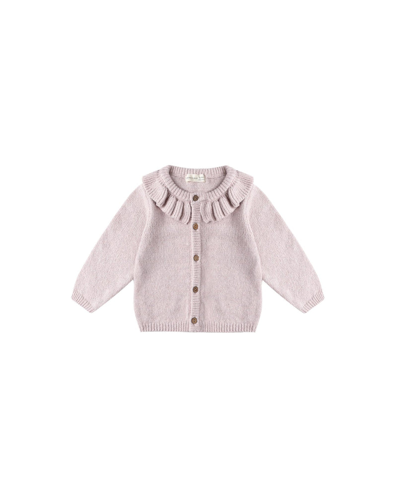 Ruffle Collar Cardigan || Lilac, Baby/Toddler Girls Clothing, Quincy Mae - All The Little Bows