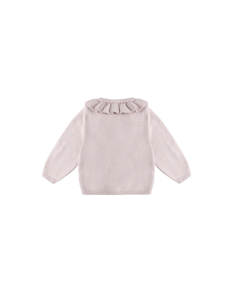 Ruffle Collar Cardigan || Lilac, Baby/Toddler Girls Clothing, Quincy Mae - All The Little Bows