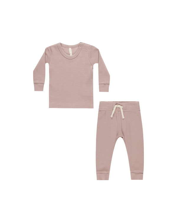 Waffle Top & Pant Set || Mauve