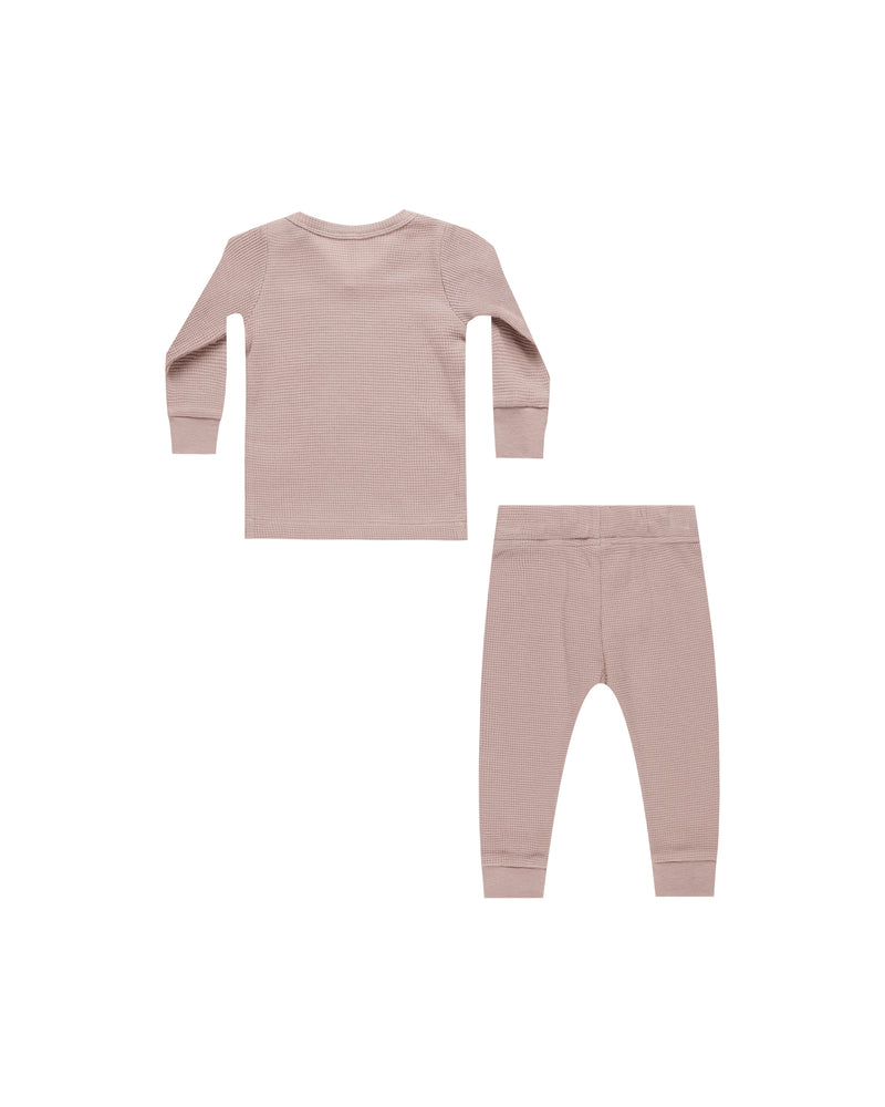 Waffle Top & Pant Set || Mauve