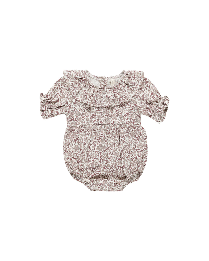 Collared Romper || Mauve Ditsy