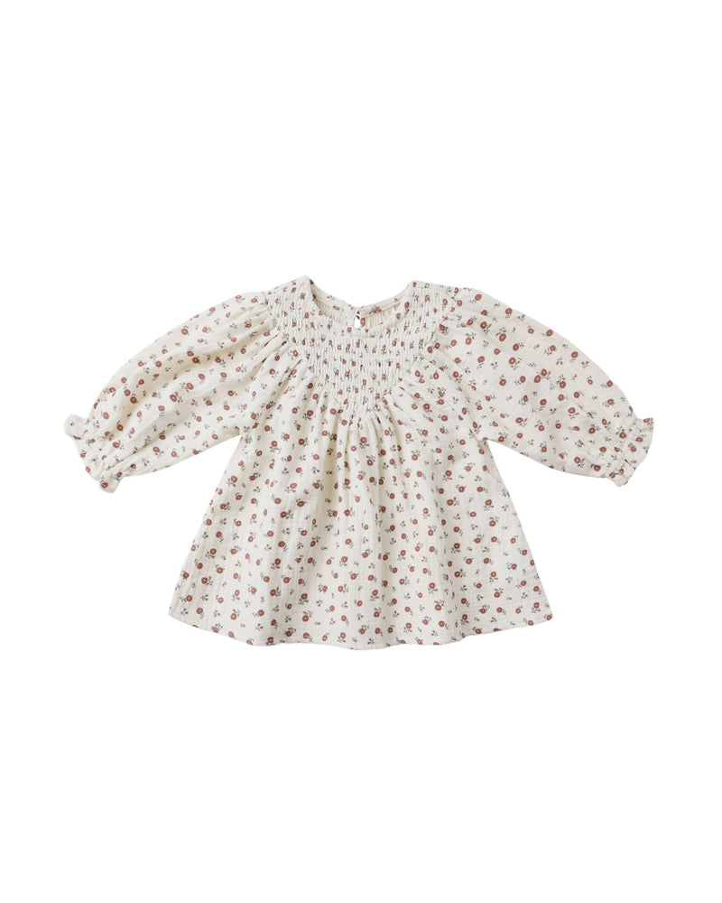 V Smocked Dress || Winter Ditsy, Girls Dress, Quincy Mae - All The Little Bows