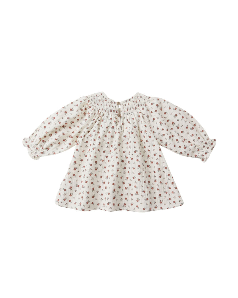 V Smocked Dress || Winter Ditsy, Girls Dress, Quincy Mae - All The Little Bows