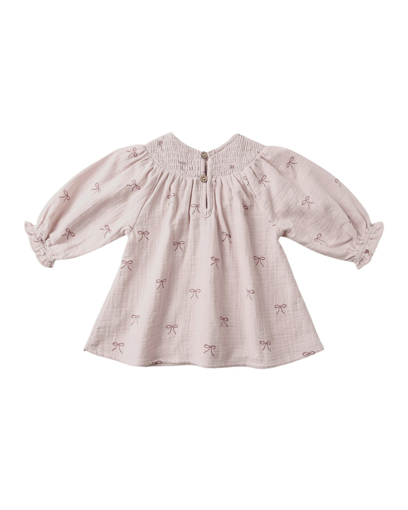 V Smocked Dress || Bows, Baby/Toddler Girls Clothing, Quincy Mae - All The Little Bows