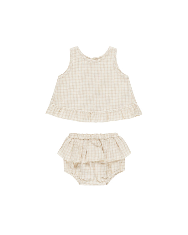 Ruffled Tulip Top + Bloomer Set || Oat Check