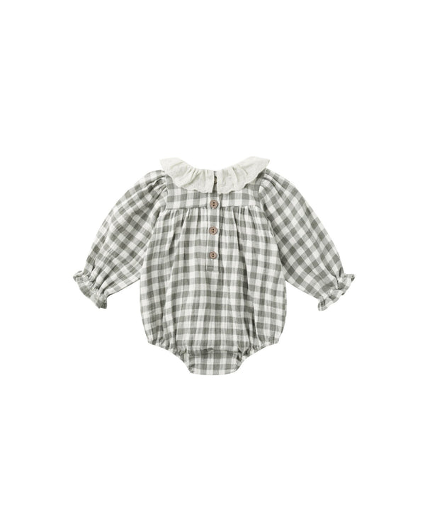 Callie Romper || Forest Check, Baby Girls Romper, Quincy Mae - All The Little Bows
