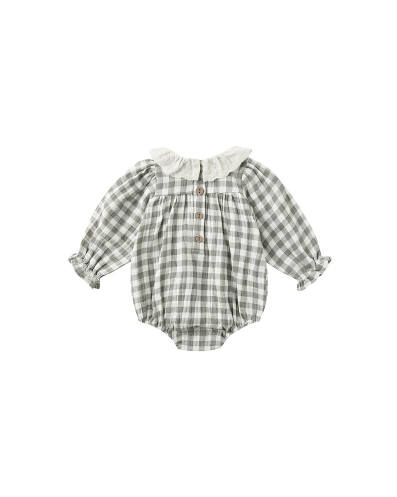Callie Romper || Forest Check, Baby Girls Romper, Quincy Mae - All The Little Bows
