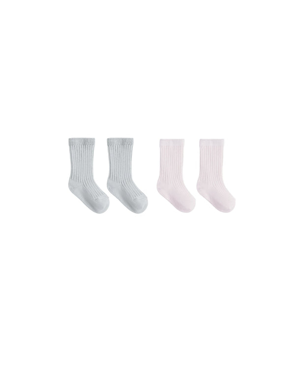 Socks Set || Ice Blue, Lilac, Baby/Toddler Girls Socks, Quincy Mae - All The Little Bows
