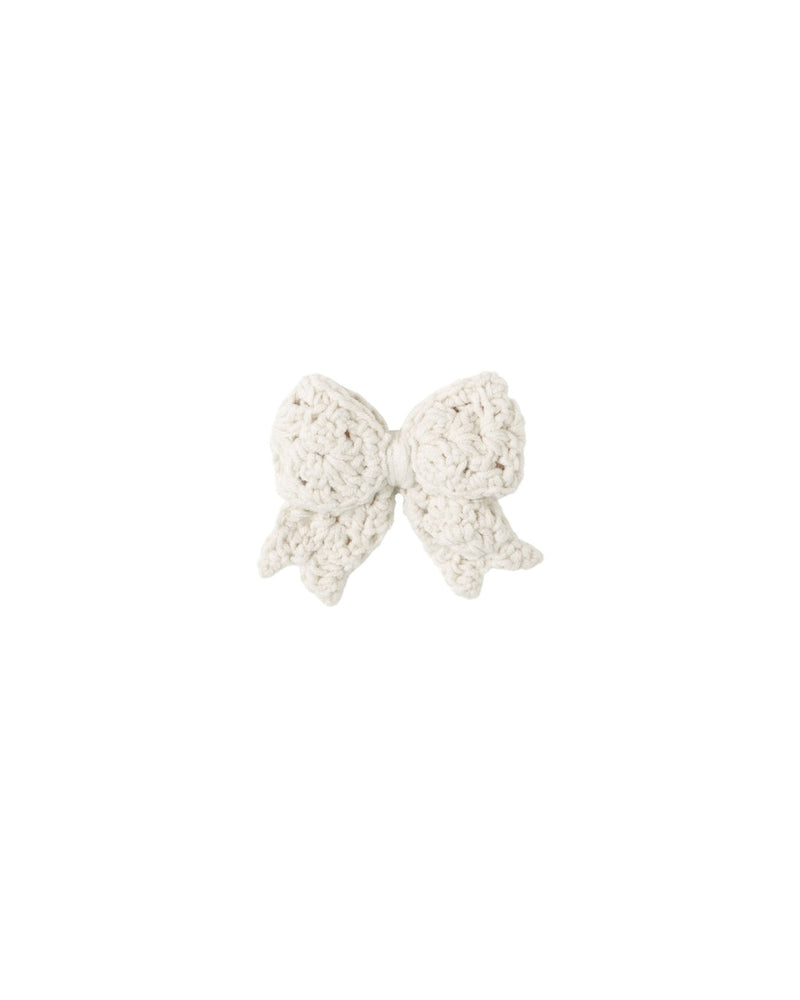 Crochet Bow || Natural, Girls Crochet Hair Bow, Quincy Mae - All The Little Bows