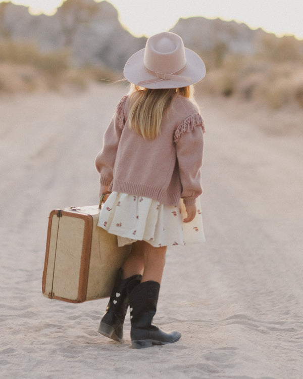 Fringe Cardigan || Rose