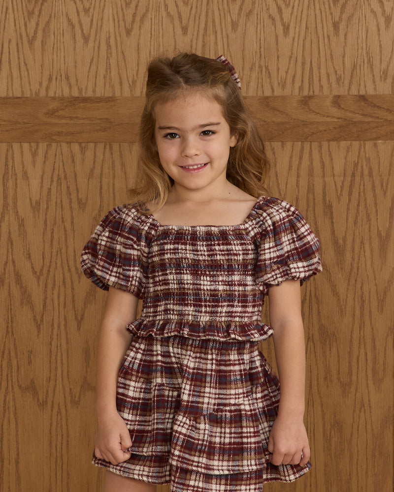 Trixie Top || Burgundy Plaid