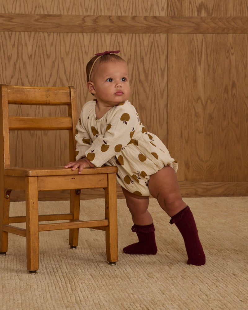 Long Sleeve Bubble Romper || Golden Apples, , Rylee + Cru - All The Little Bows