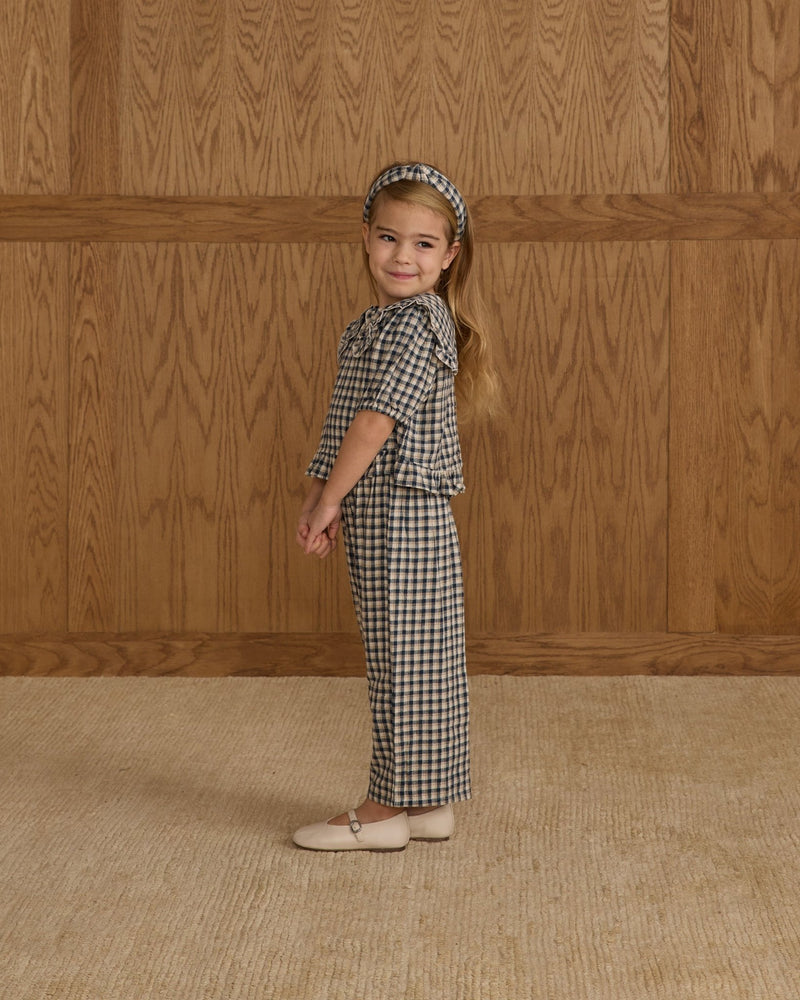 Wide Leg Pant || Navy Check, , Rylee + Cru - All The Little Bows