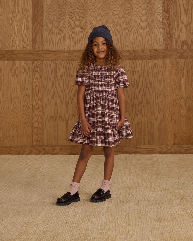 India Dress || Burgundy Plaid, , Rylee + Cru - All The Little Bows