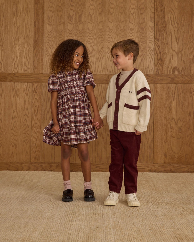 rylee and cru burgundy dress India Dress | Burgundy Plaid