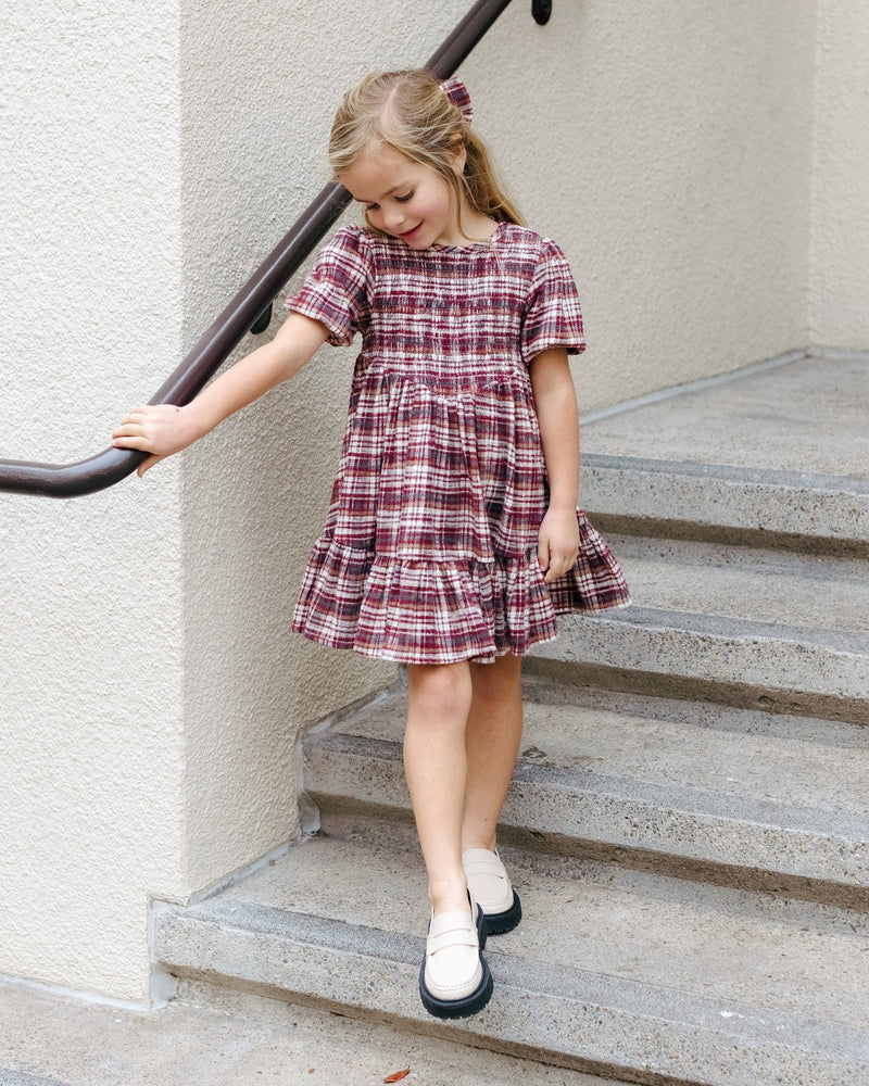 India Dress || Burgundy Plaid, , Rylee + Cru - All The Little Bows