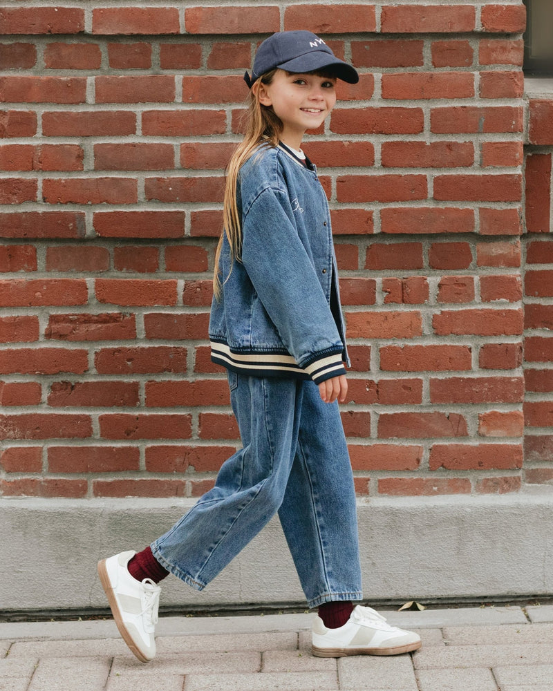 Varsity Jacket || Indigo Denim, , Rylee + Cru - All The Little Bows