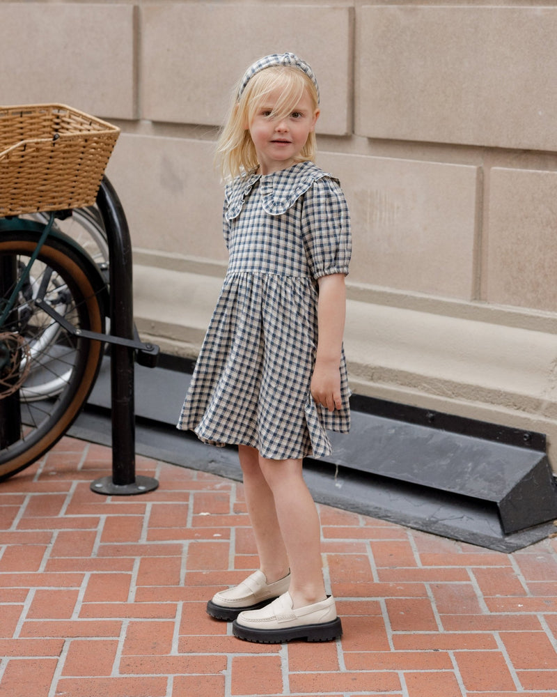 Camille Dress || Navy Check, , Rylee + Cru - All The Little Bows