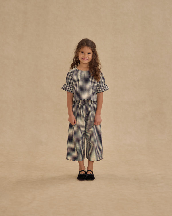 Wide Leg Pant || Black Gingham