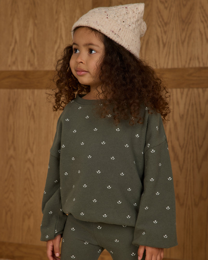Spongey Knit Set || Evergreen Ditsy
