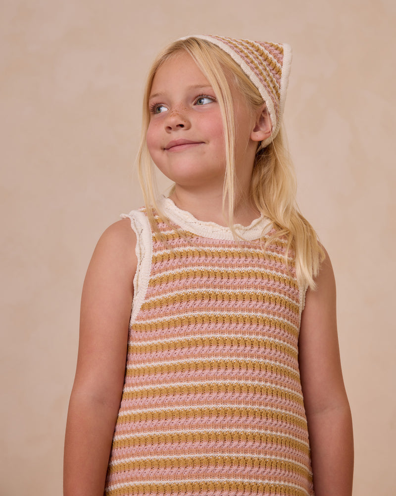 Crochet Tank Mini Dress || Pink Stripe (+ Teen)