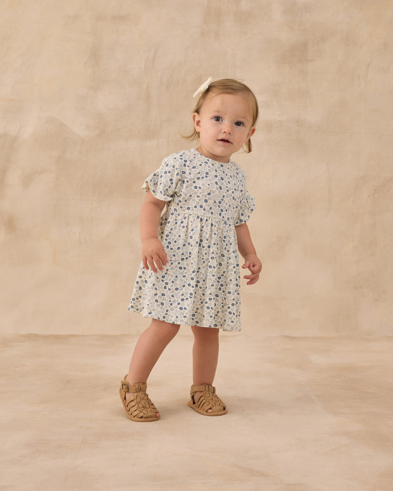 blue and brown toddler dress Otter Avenue Toddler Girl Ruffle Tiered Dress in Chambray 12M Blue