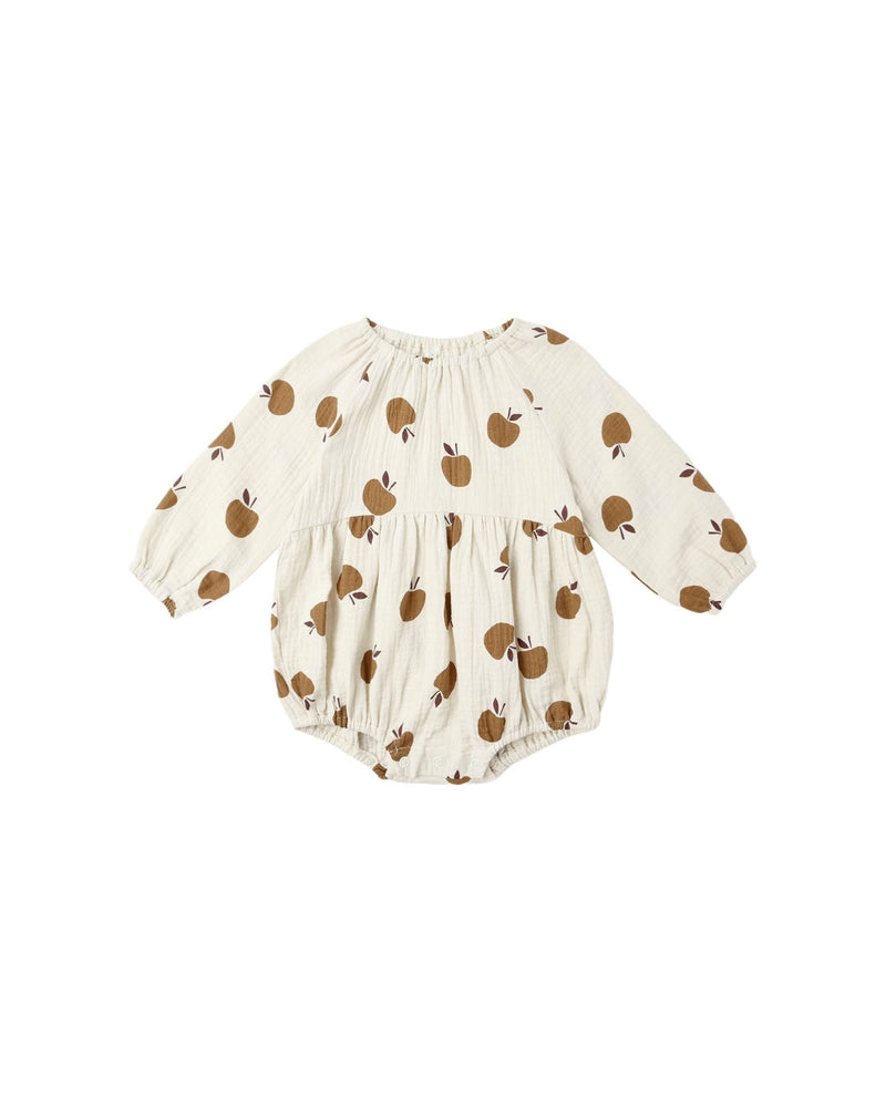 Long Sleeve Bubble Romper || Golden Apples, , Rylee + Cru - All The Little Bows