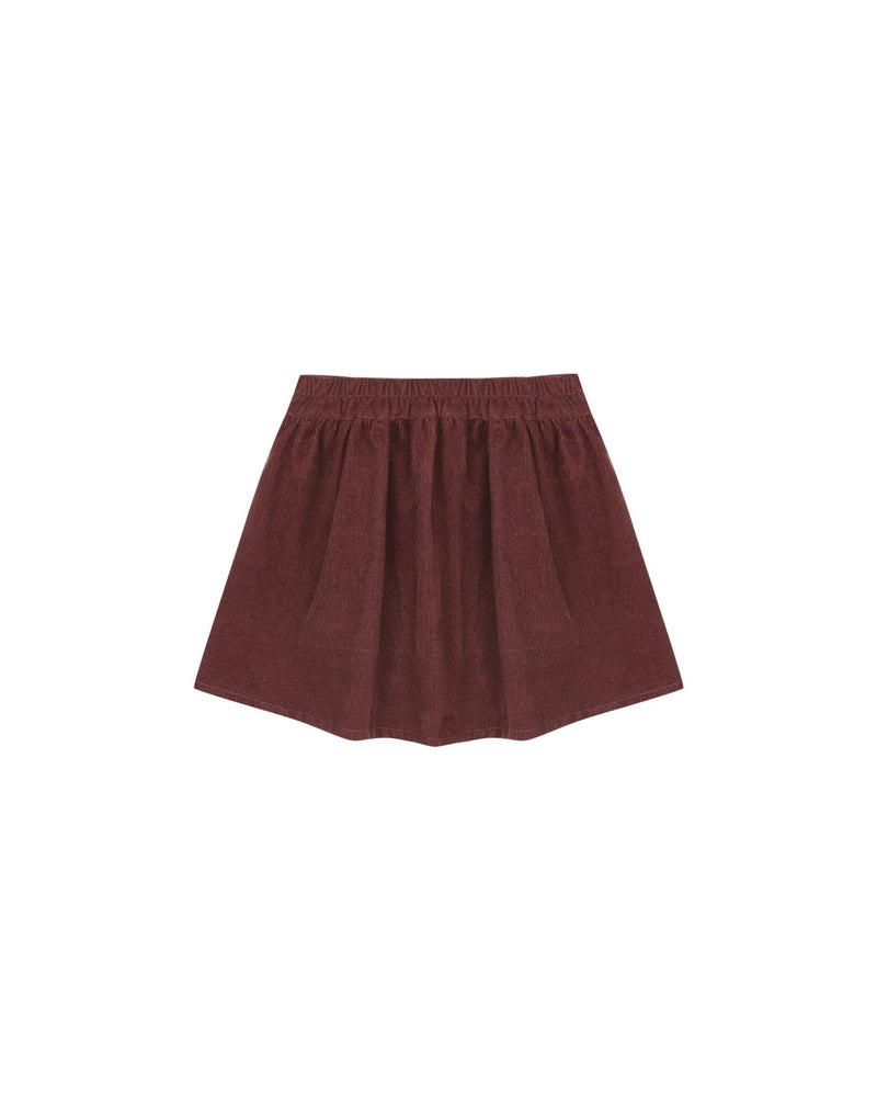 Button Front Mini Skirt || Burgundy, , Rylee + Cru - All The Little Bows