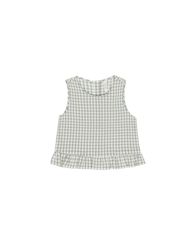 Oceanside Top || Eucalyptus Gingham