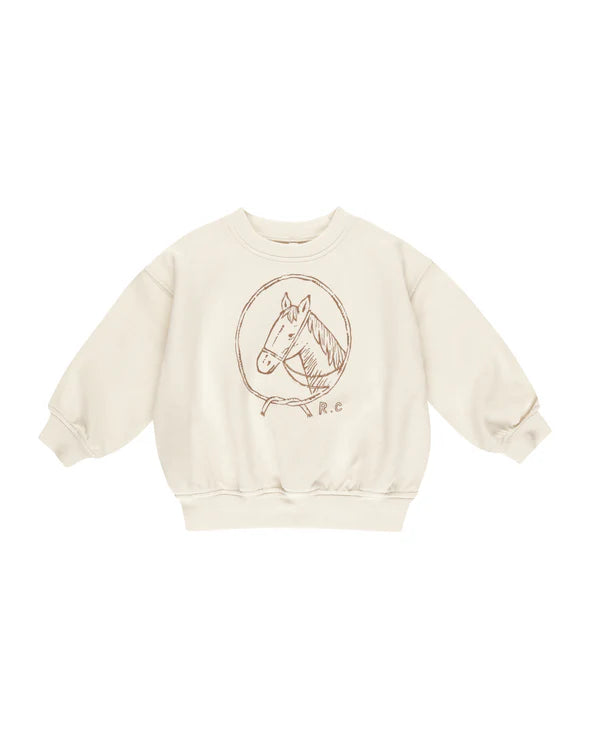 Relaxed Sweatshirt || Horse, 6-7Y