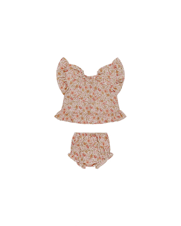 Butterfly Top + Bloomer Set || Pink Gardenia