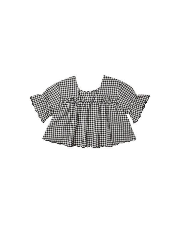 Francie Blouse || Black Gingham
