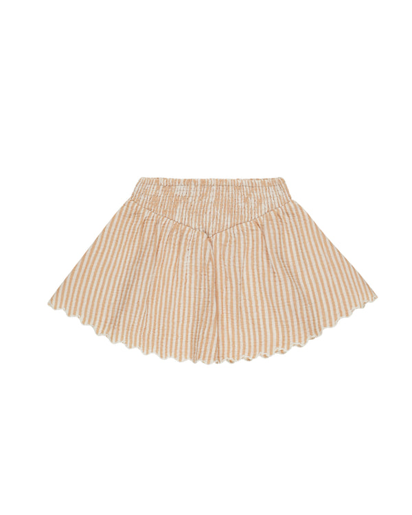 Smocked V Mini Skirt || Grapefruit Stripe (+ Teen)