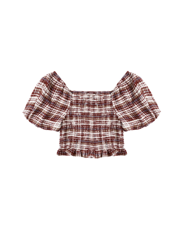 Trixie Top || Burgundy Plaid