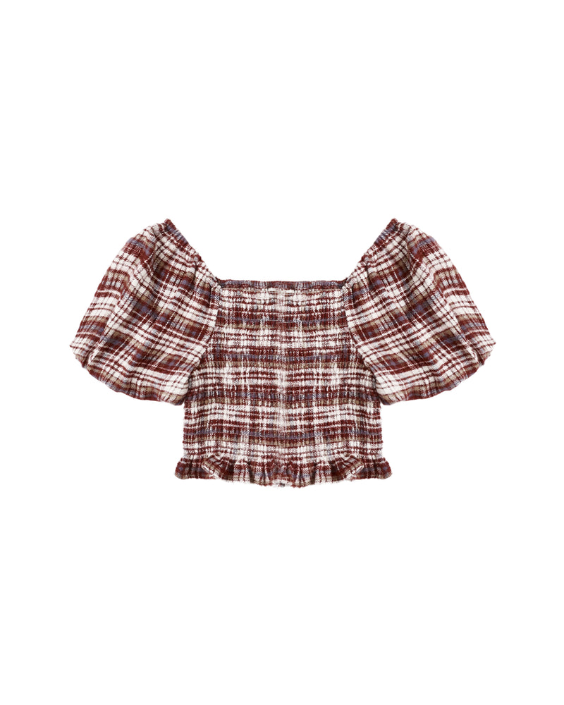 Trixie Top || Burgundy Plaid