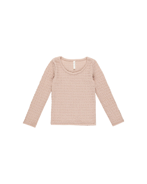 Textured Long Sleeve Top || Rose