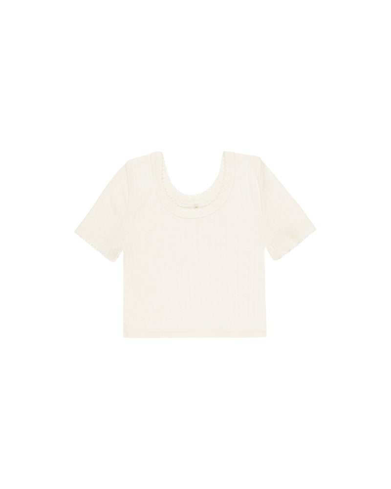 Pointelle Tee || Ivory (+ Teen)