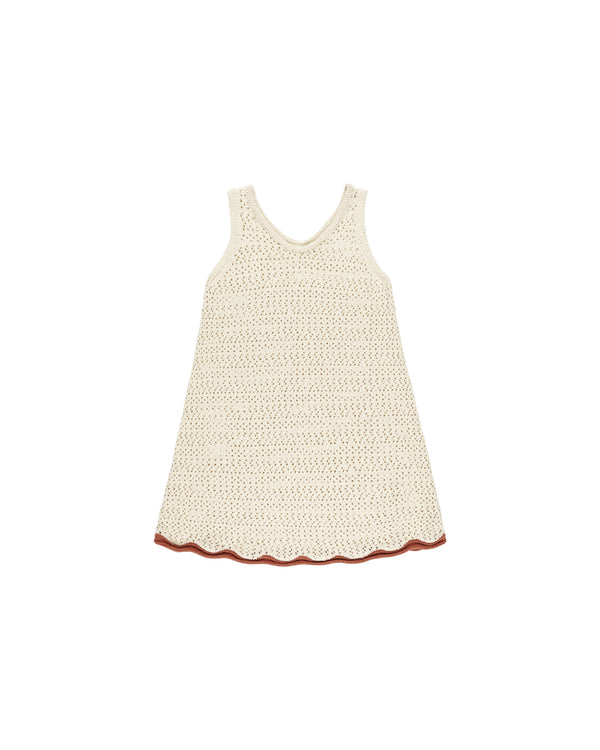 Crochet Tank Mini Dress || Natural