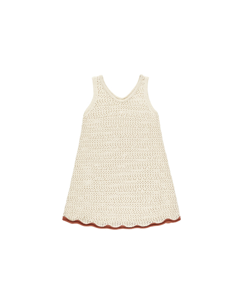 Crochet Tank Mini Dress || Natural