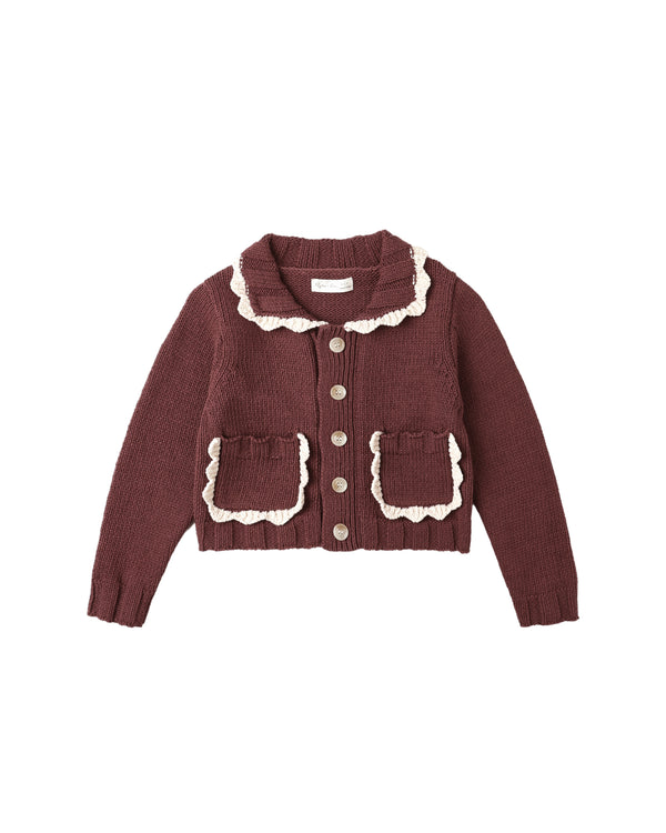 Collared Cardigan || Burgundy