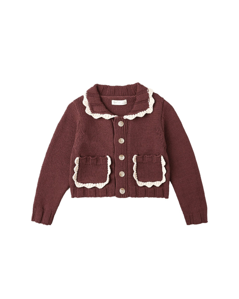Collared Cardigan || Burgundy, , Rylee + Cru - All The Little Bows