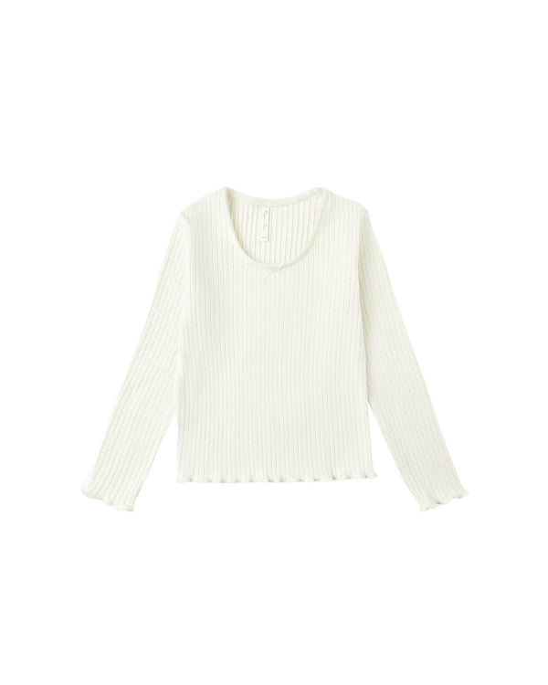 Ribbed Long Sleeve || Ivory