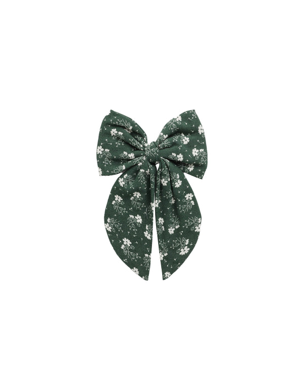 Oversized Bow || Green Ditsy