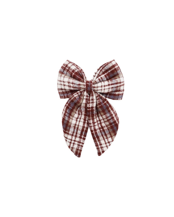 Oversized Bow || Burgundy Plaid, , Rylee + Cru - All The Little Bows