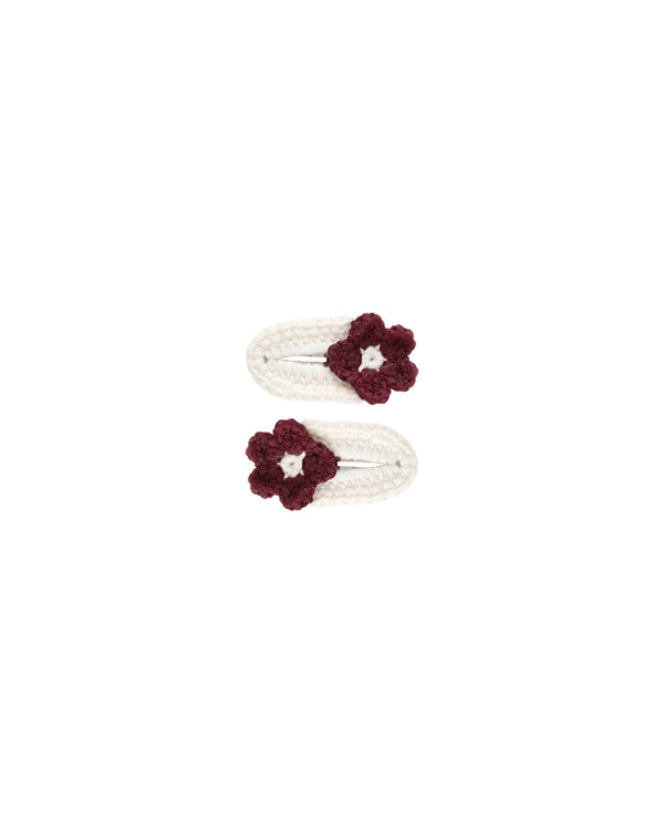Crochet Clips || Burgundy, , Rylee + Cru - All The Little Bows
