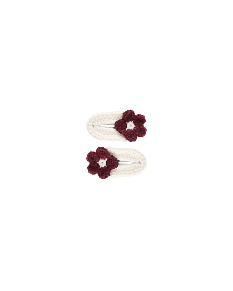 Crochet Clips || Burgundy, , Rylee + Cru - All The Little Bows