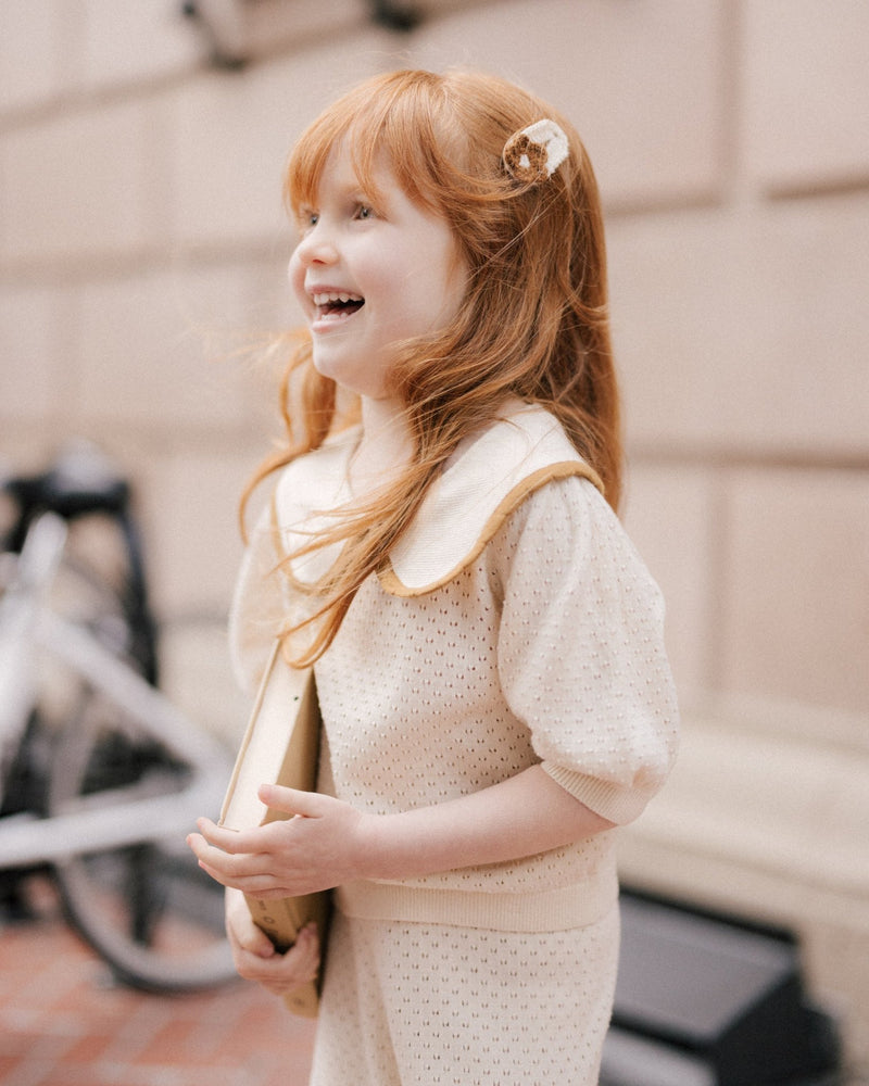 Pointelle Collared Top || Natural, , Rylee + Cru - All The Little Bows