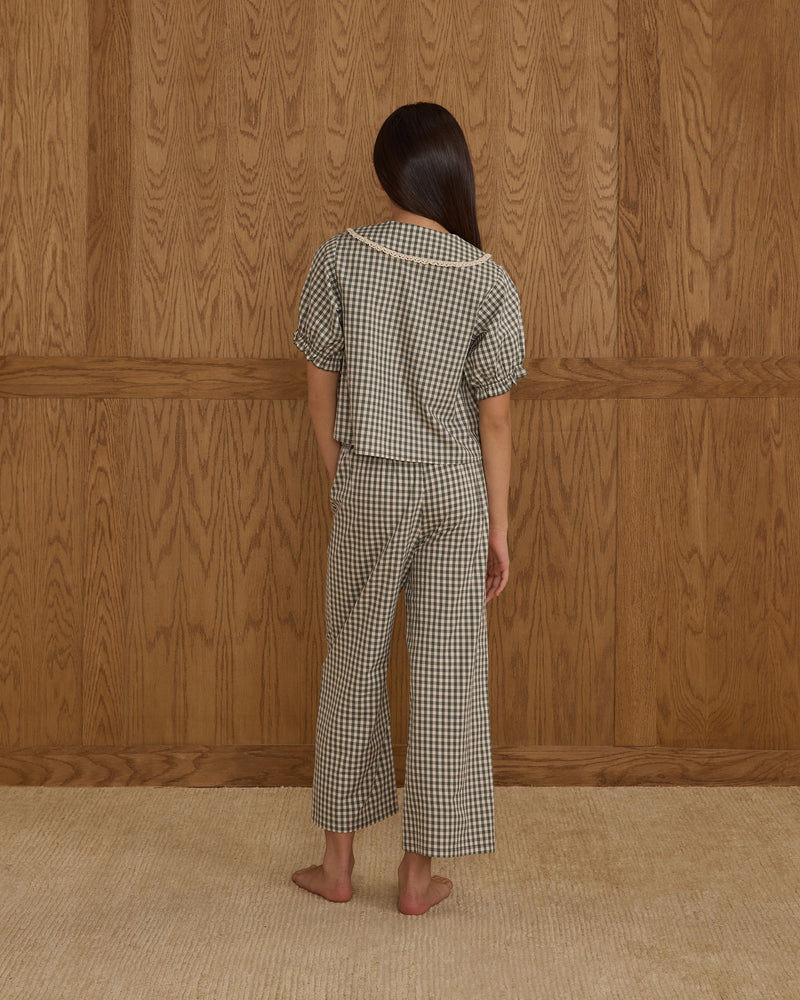 Ruffle Pajamas || Evergreen Gingham - Teen