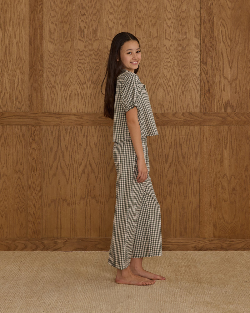 Ruffle Pajamas || Evergreen Gingham - Teen
