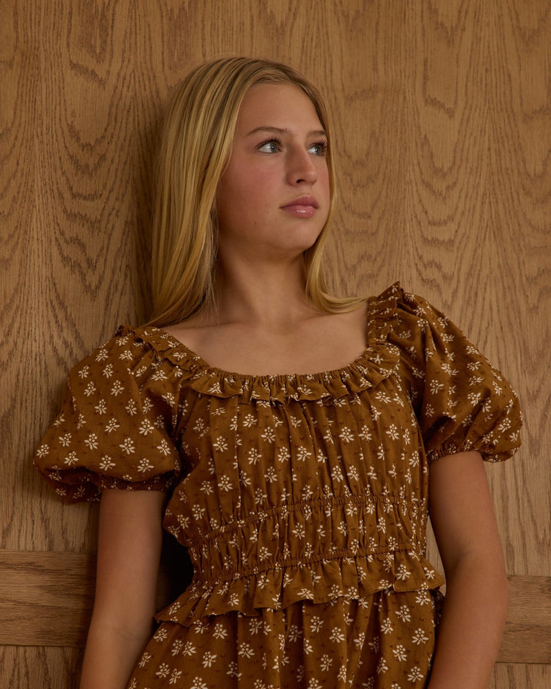 Shayla Dress || Golden Fleur - Teen, , Rylee + Cru - All The Little Bows